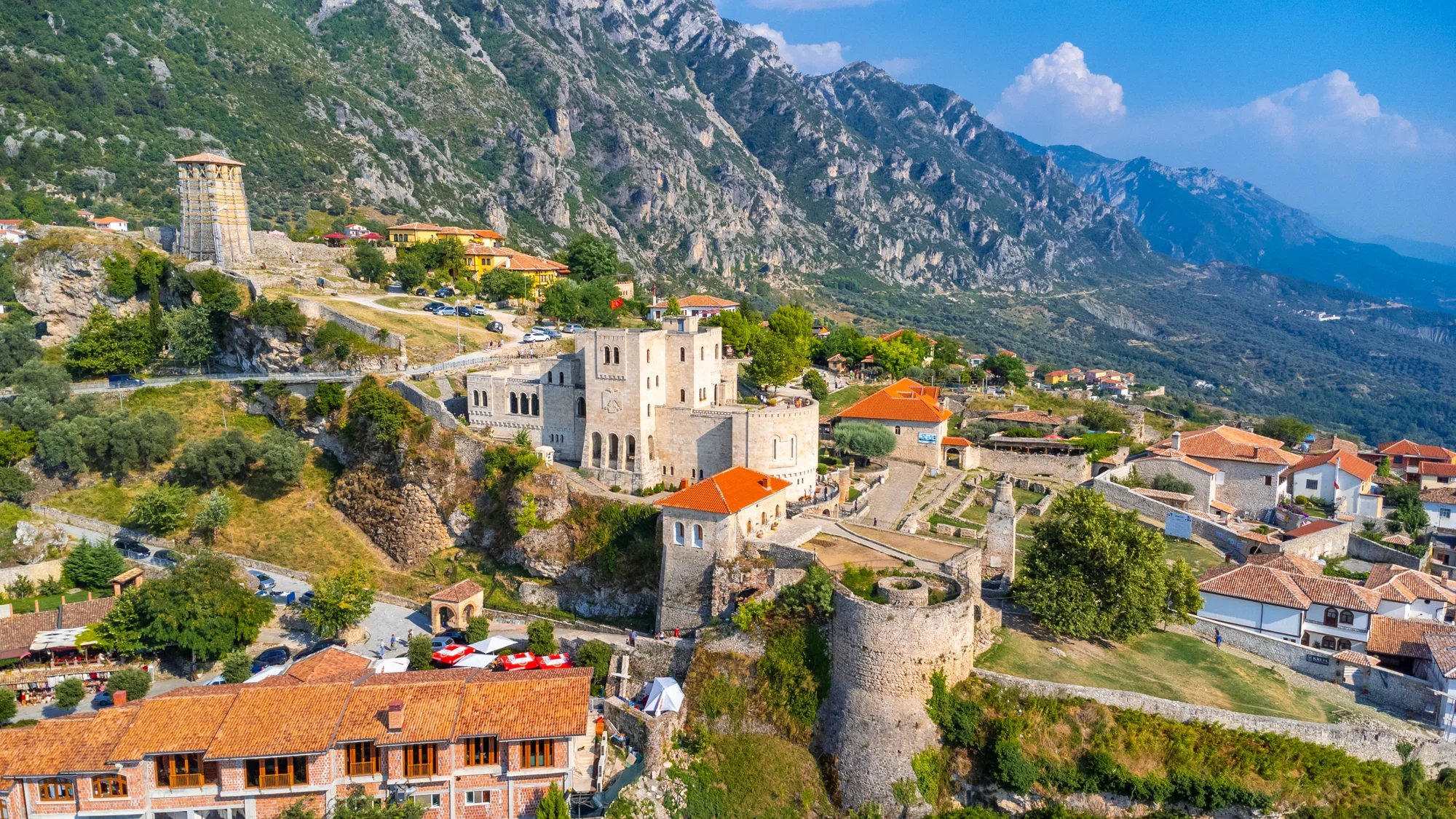 Krujë castle and the surrounding Albanian landscape